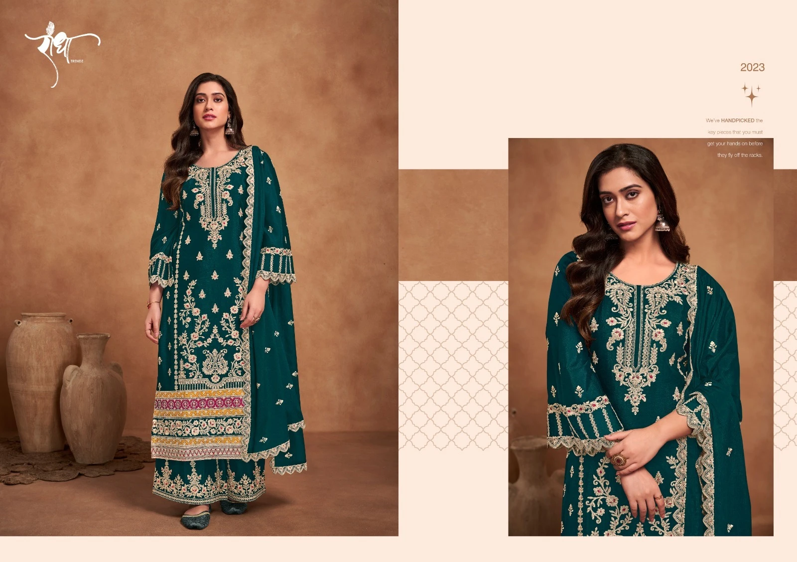 Radha Trendz Rashmi Heavy Chinon Wholesale Designer Salwar Suit Catalog — Wholesale Salwar Suits, MPA wholesale from Surat - Gallery Image 2